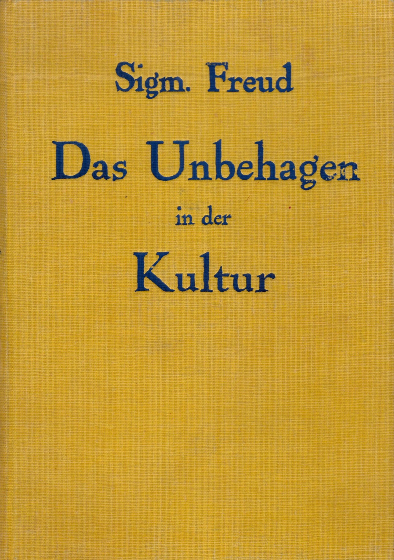 Das Unbehagen in der Kultur - vorderer Buchdeckel