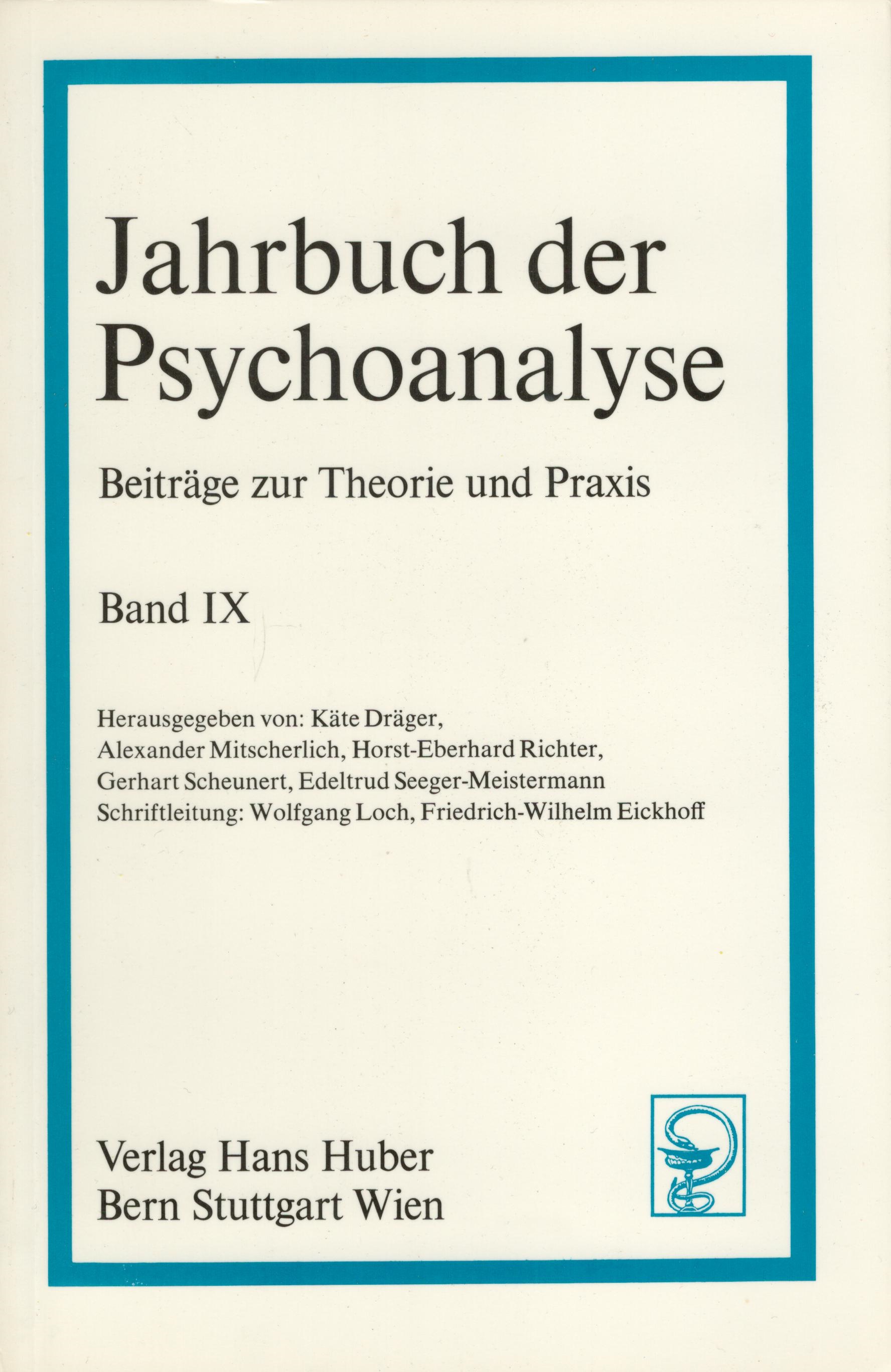 Jahrbuch der Psychoanalyse Band 9 - Cover