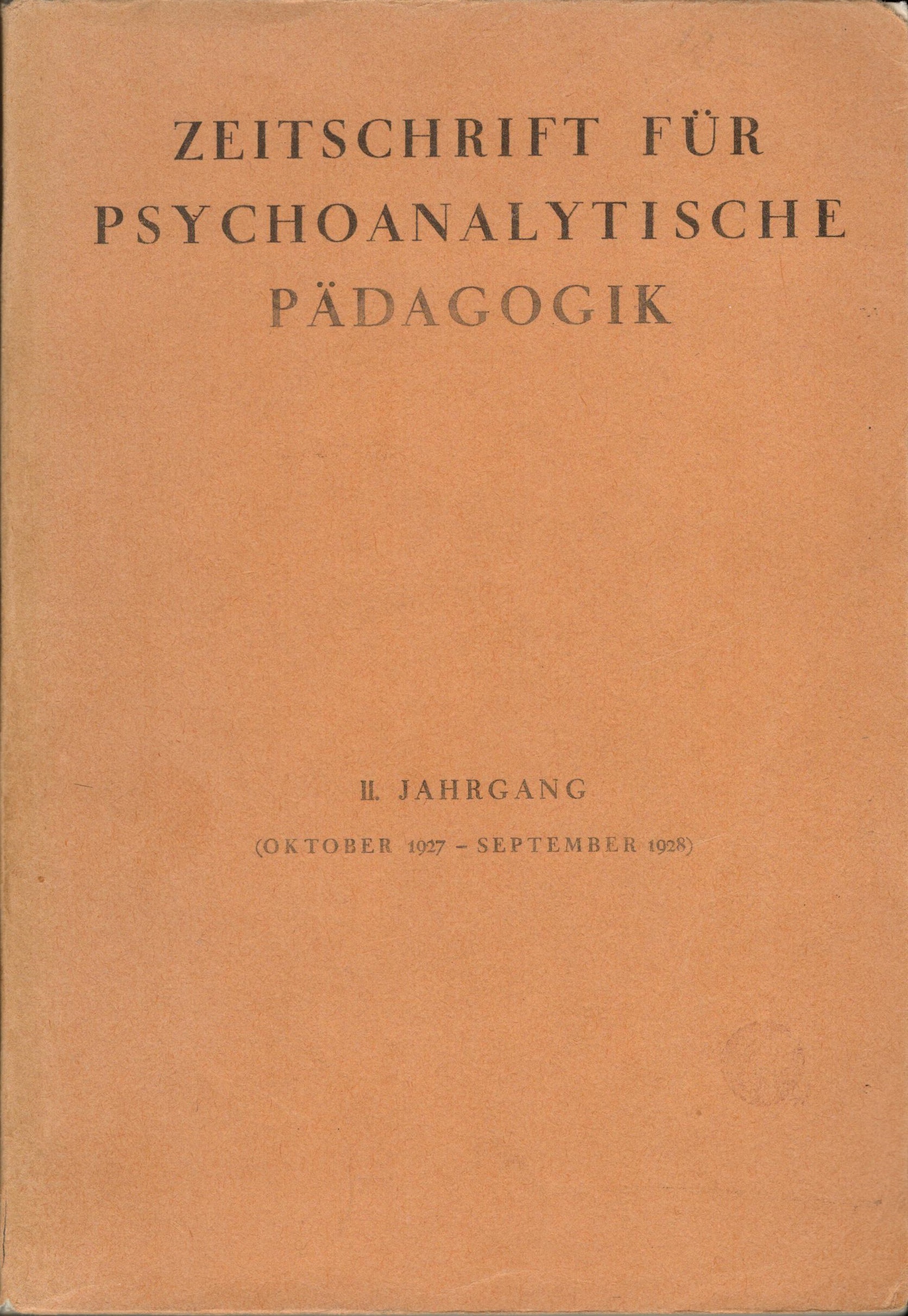 Zeitschrift für Psychoanalytische Pädagogik - Cover