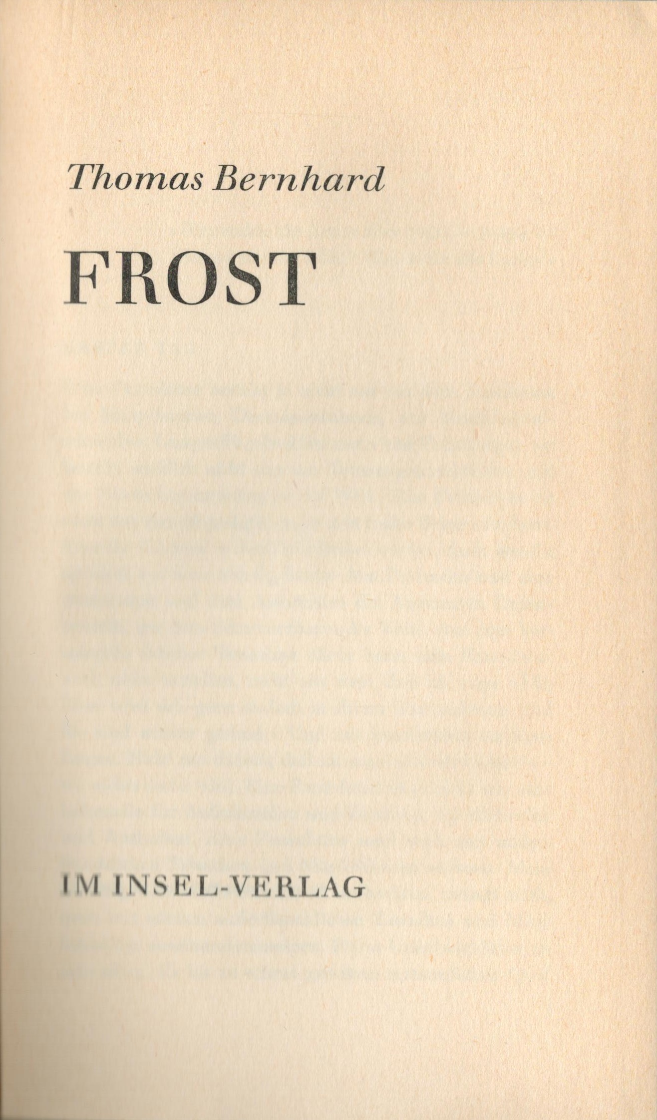Frost - Vorsatzblatt