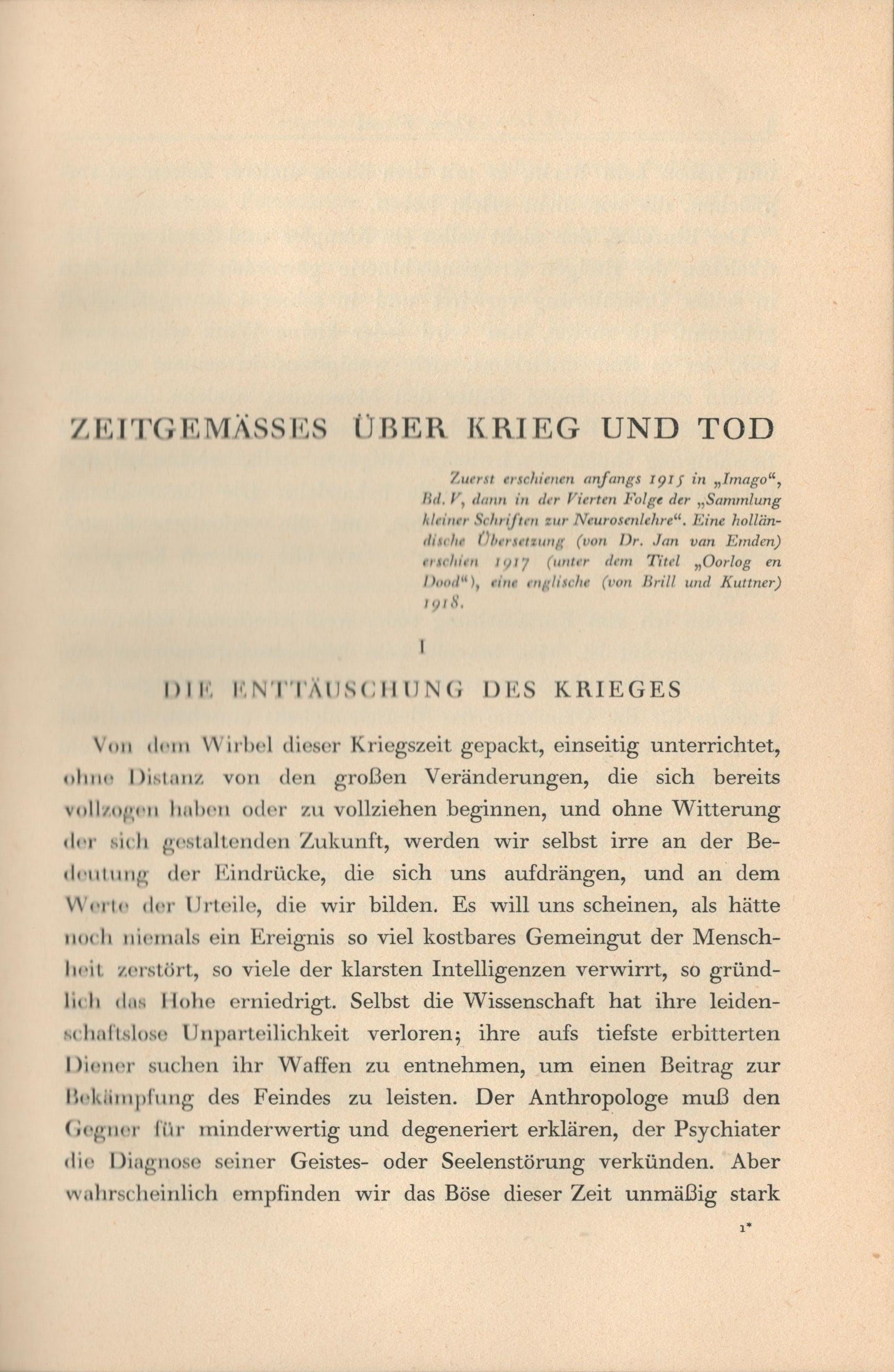 Zeitgemäßes über Krieg und Tod - Ausschnitt aus dem Buch