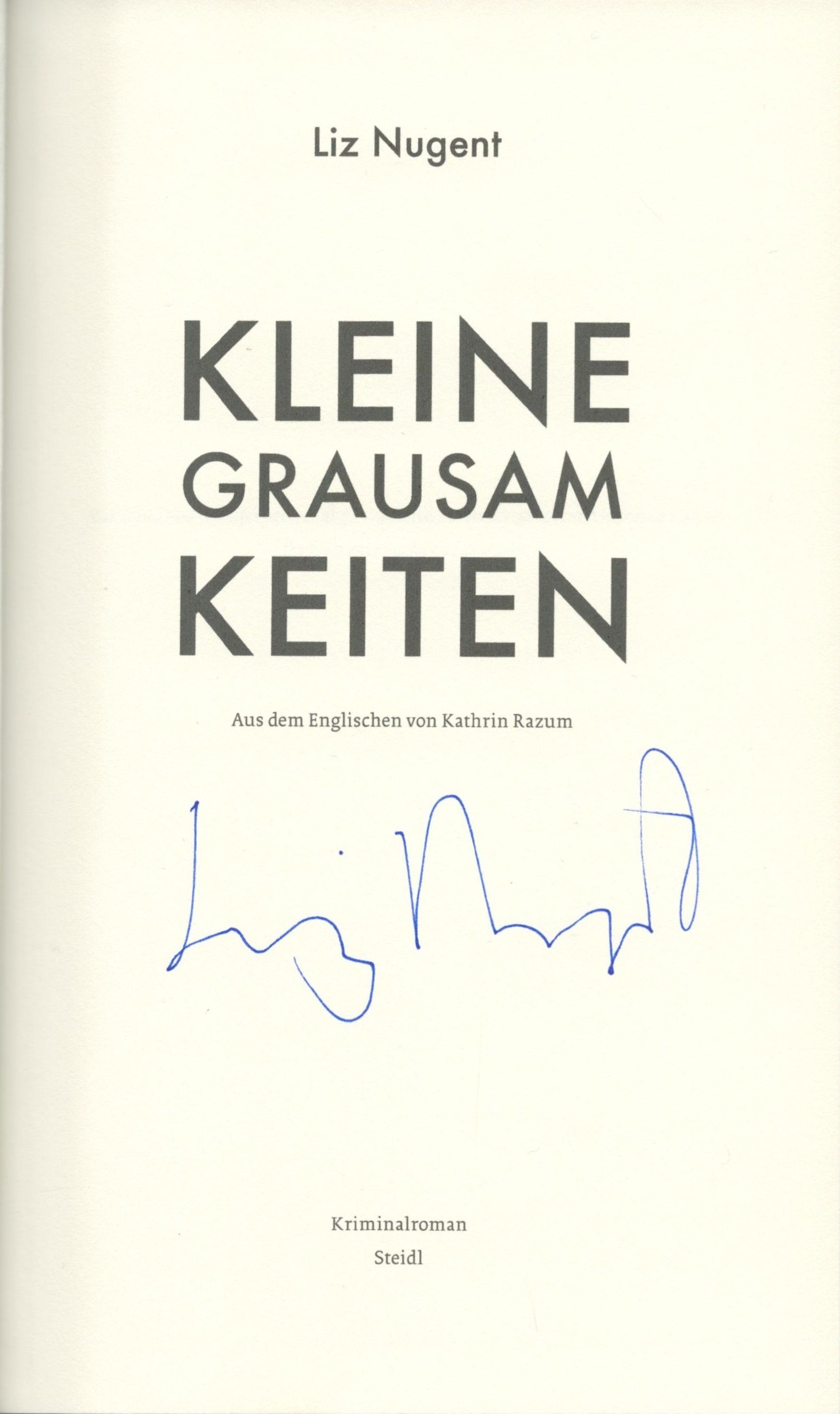 Kleine Grausamkeiten - Signatur der Autorin