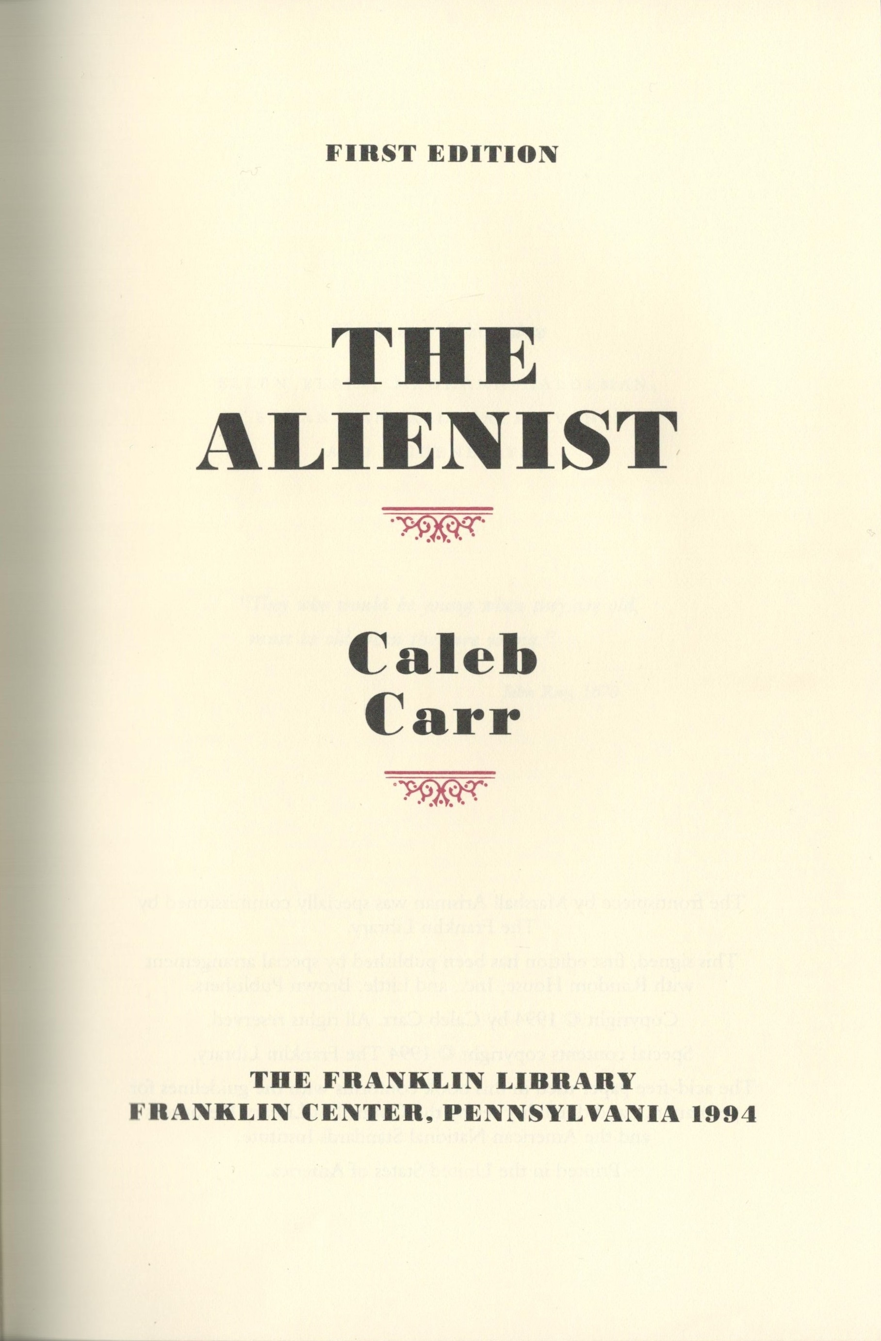 The Alienist - Titelblatt