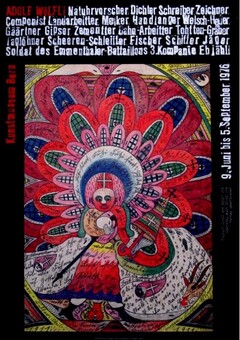 Ausstellungsplakat - Adolf Wölfli im Kunsthaus Bern, 9. Juni bis 5. September 1976