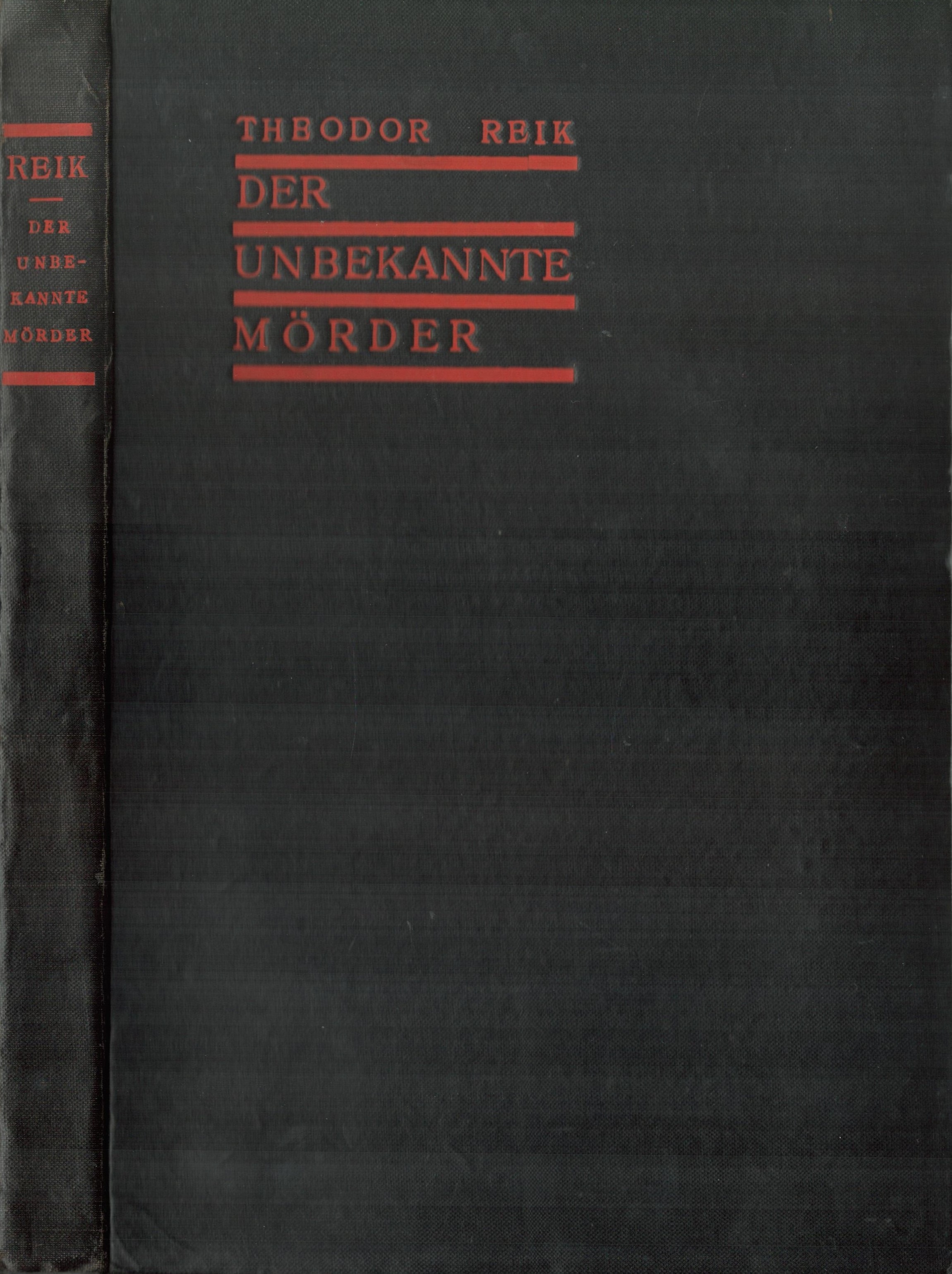 Der unbekannte Mörder - vorderer Buchdeckel