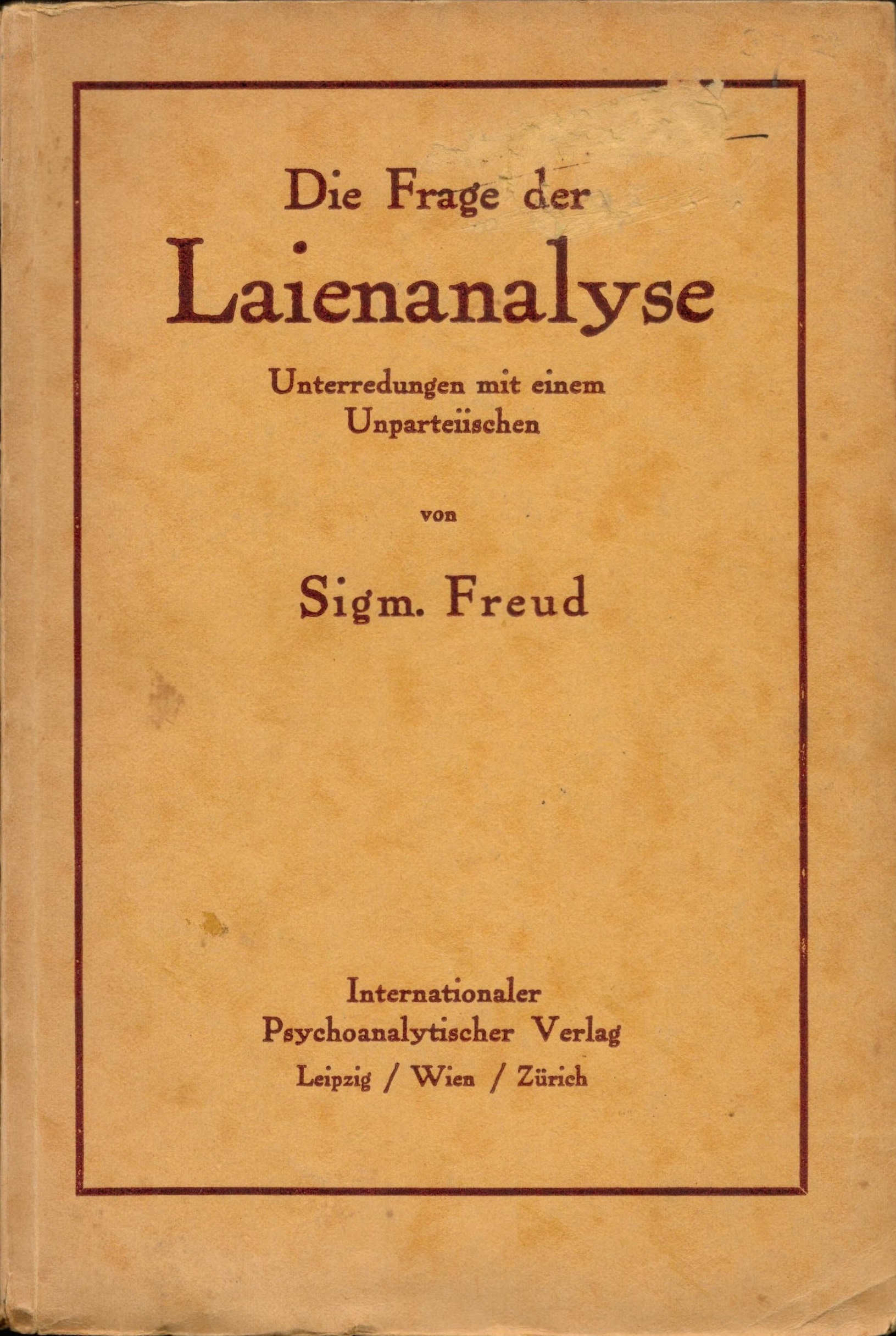 Die Frage der Laienanalyse - Cover