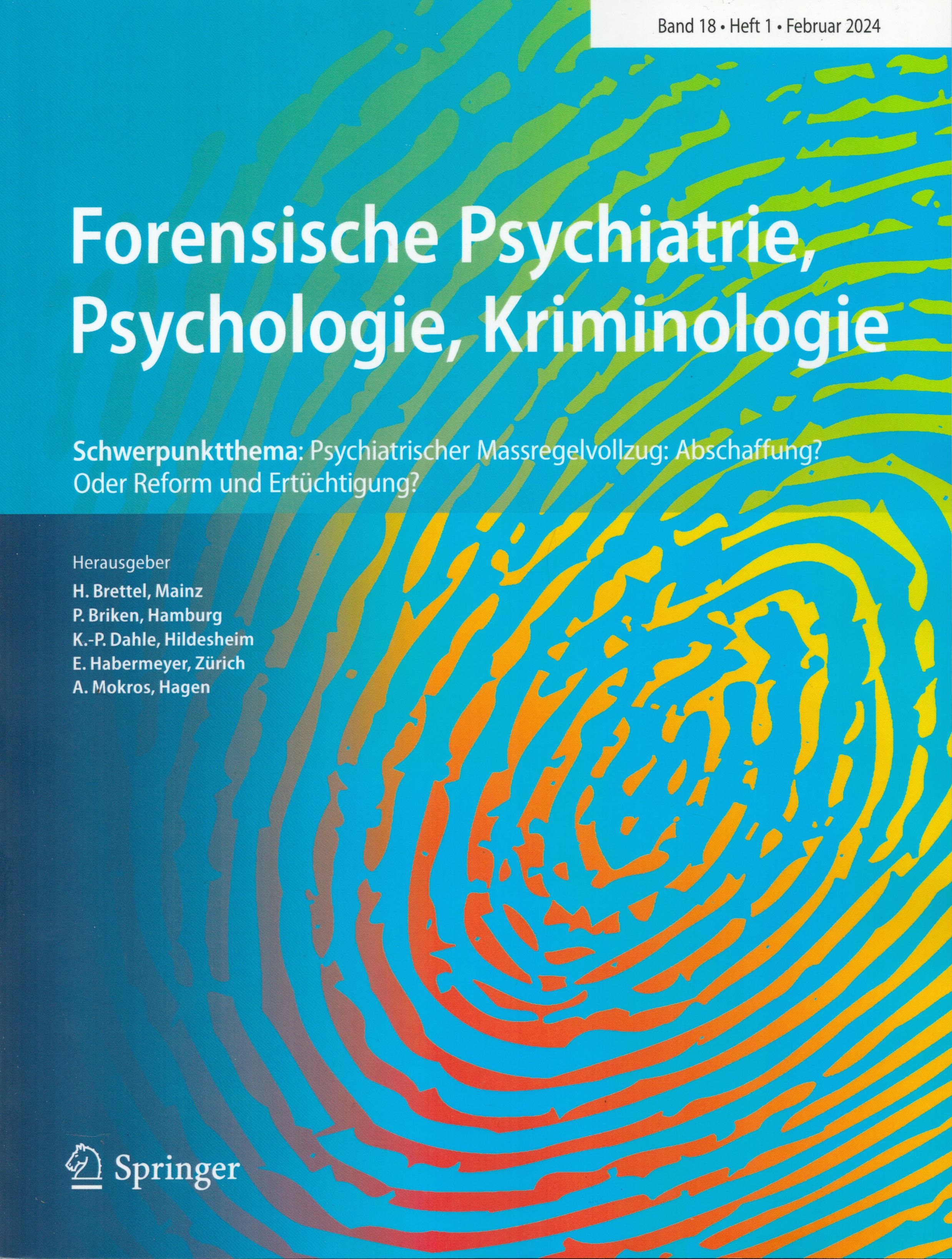 Forensische Psychiatrie, Psychologie, Kriminologie - Heft 1 /2024