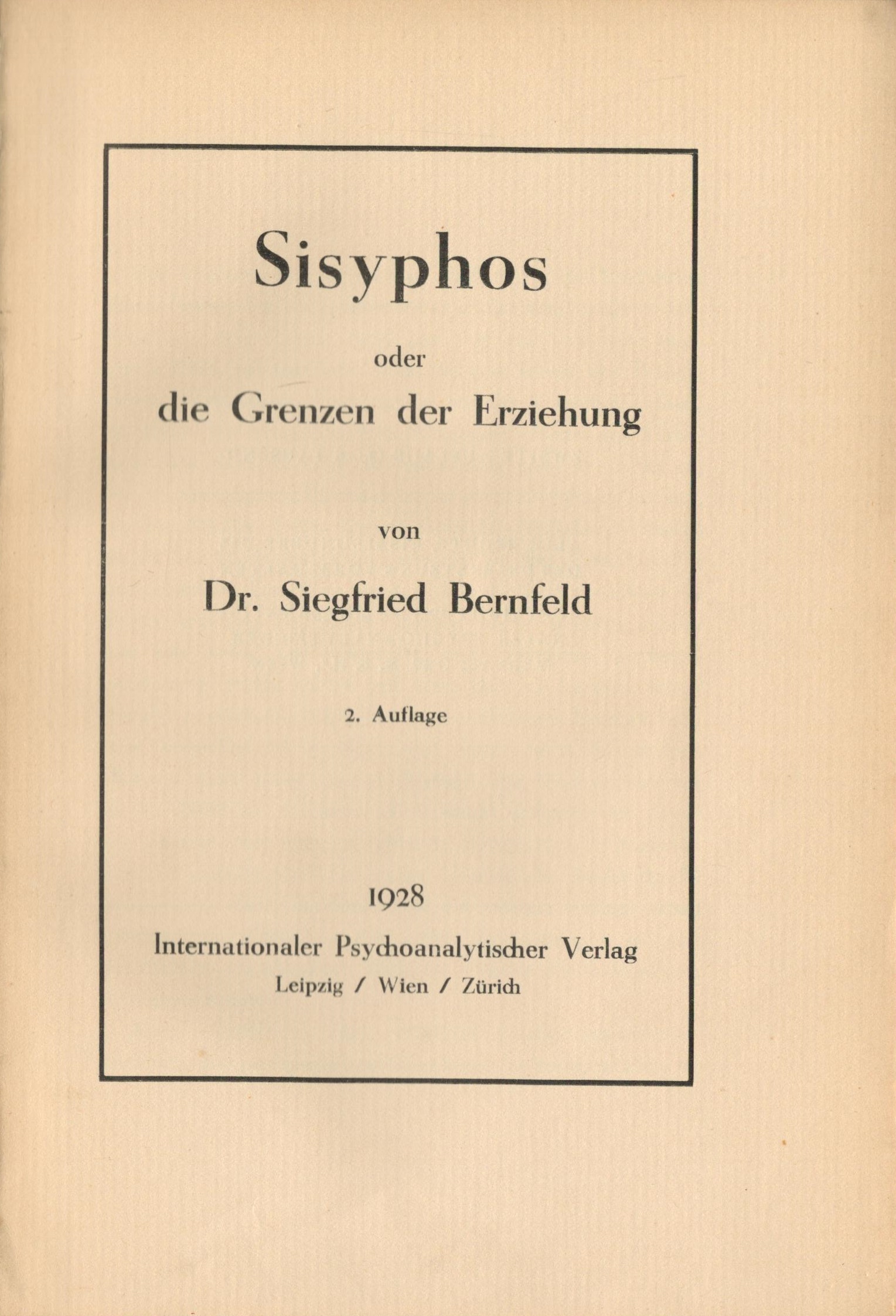Sisyphos - Titelblatt