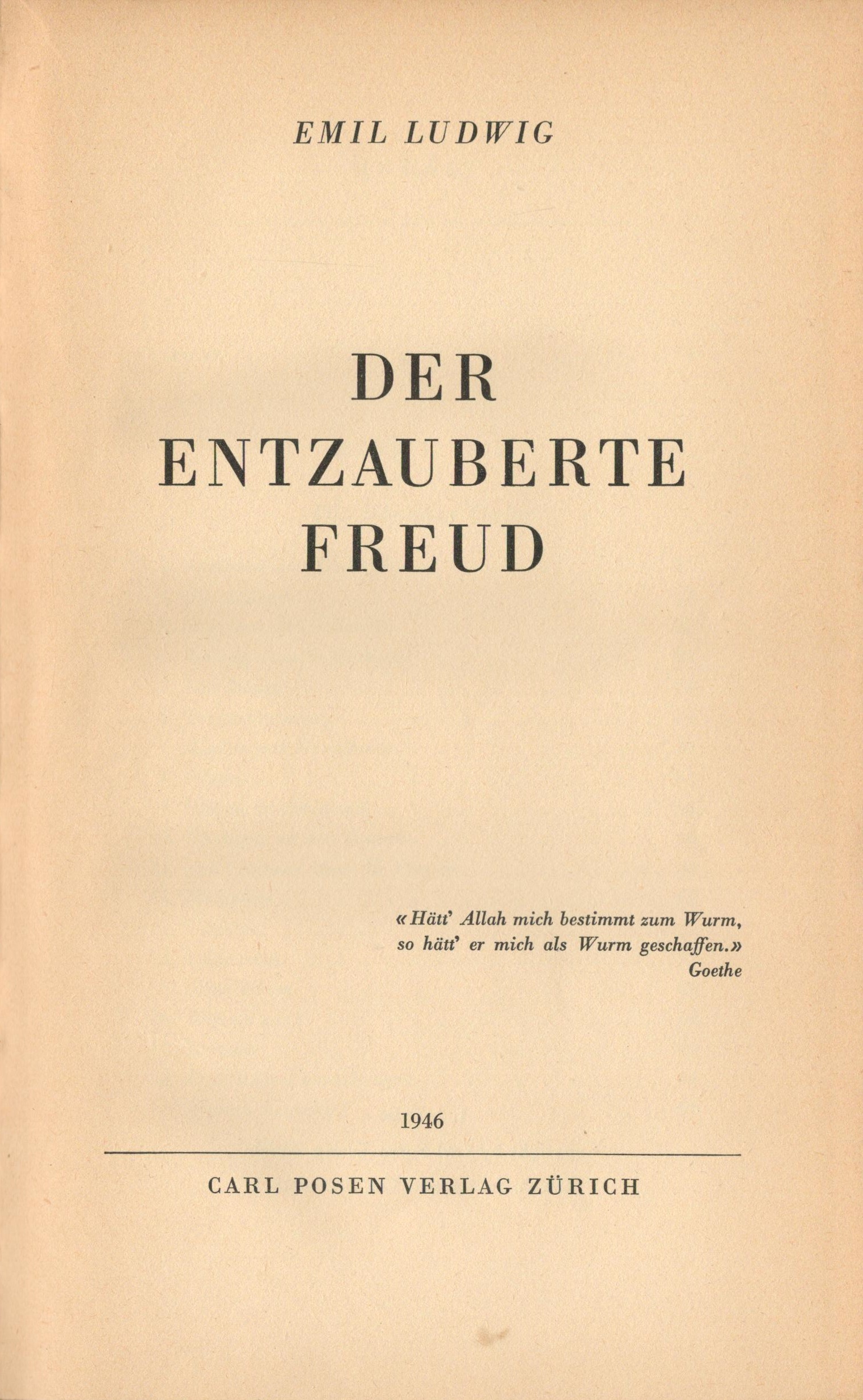 Der Entzauberte Freud - Titelblatt