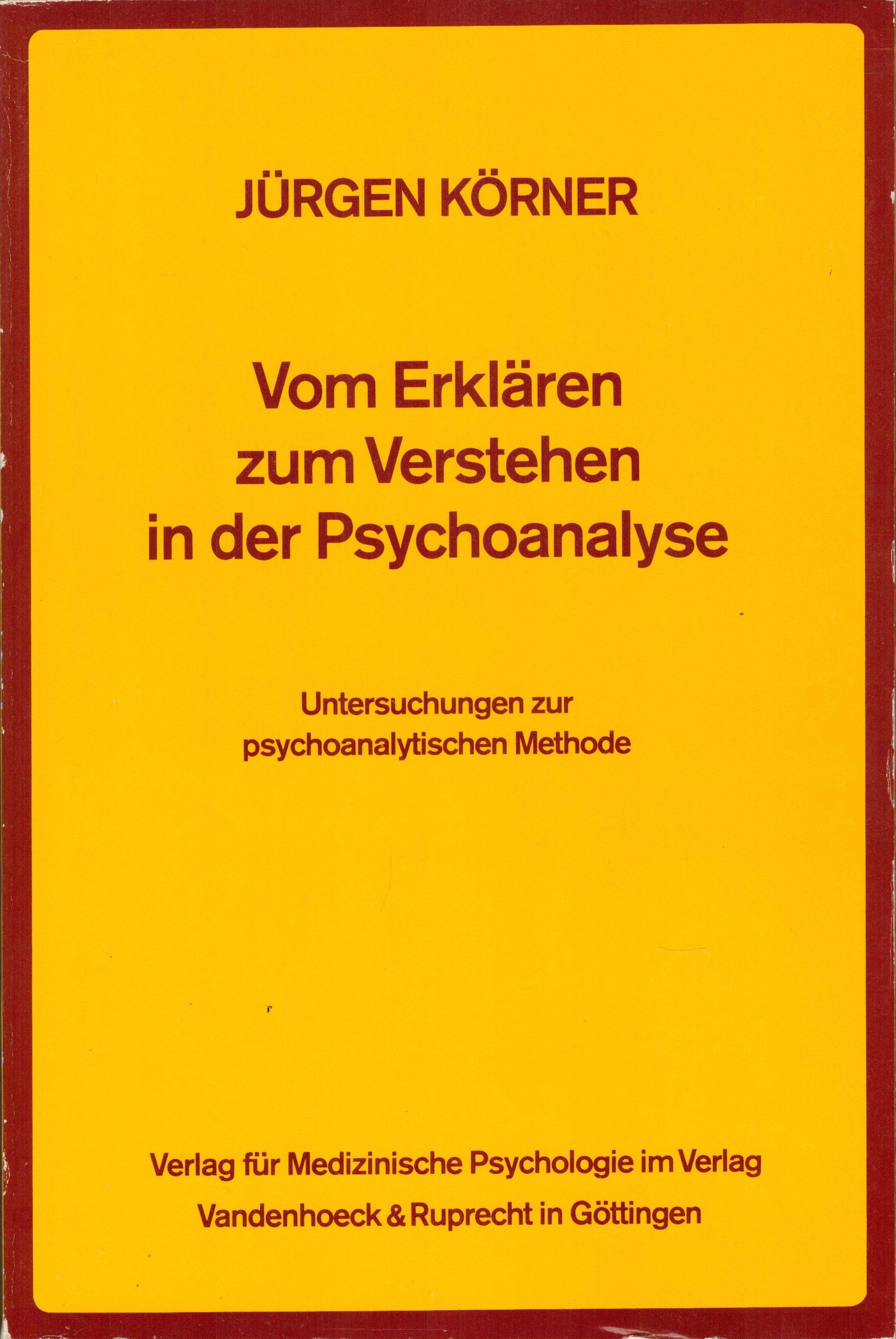 Vom Erklären zum Verstehen in der Psychoanalyse - Cover