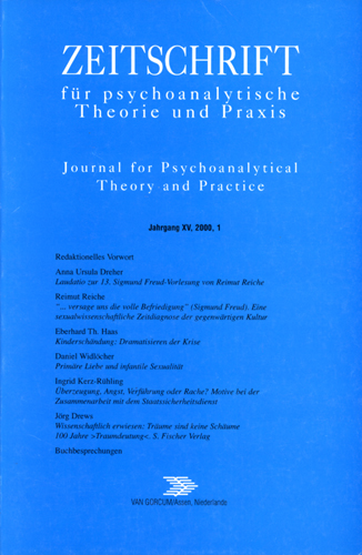 Zeitschrift für psychoanalytische Theorie und Praxis, Jg. XV, (2000), Heft 1