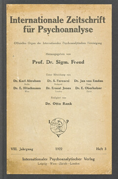 Internationale Zeitschrift für Psychoanalyse, 1922, Heft 3