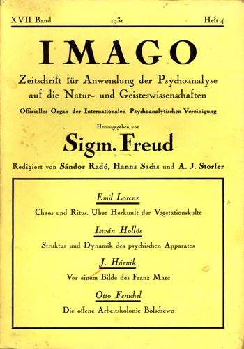 IMAGO, 1931, Ausgabe 4, XVII. Band