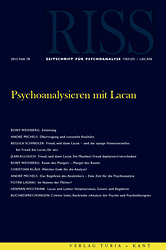 RISS - Zeitschrift für Psychoanalyse Freud Lacan. Ausgabe No. 78 (II-2012)